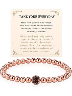 Stylish Copper Beaded Bracelet for Men & Women - Unique Jewelry Gift